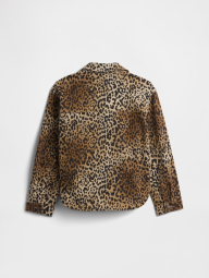 Дитяча джинсова куртка-сорочка GAP з принтом 1159853139 (Леопардовий M) на зріст 130 см