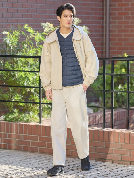 Легка куртка Uniqlo ветровка з капюшоном 1159839972 (Молочний 3XL)