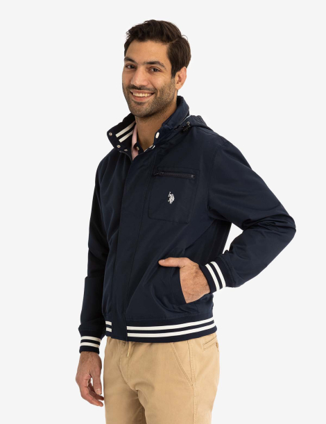 Мужская ветровка U.S. Polo Assn с капюшоном 1159840992 (Синий M)