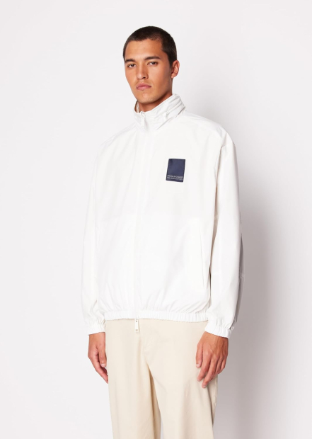 Мужская двусторонняя ветровка Armani Exchange со скрытым капюшоном 1159841195 (Бежевый/Молочный XXL)