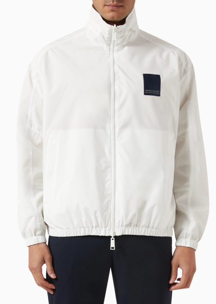 Мужская двусторонняя ветровка Armani Exchange со скрытым капюшоном 1159841195 (Бежевый/Молочный XXL)
