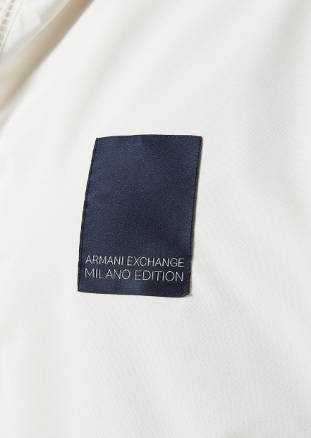 Мужская двусторонняя ветровка Armani Exchange со скрытым капюшоном 1159841195 (Бежевый/Молочный XXL)