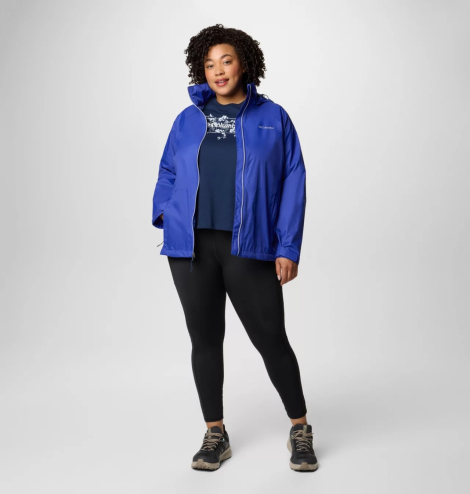 Женская водонепроницаемая ветровка Columbia с капюшоном 1159846701 (Синий 2X)
