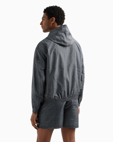 Мужская ветровка Armani Exchange с принтом 1159850424 (Черный/Белый S)