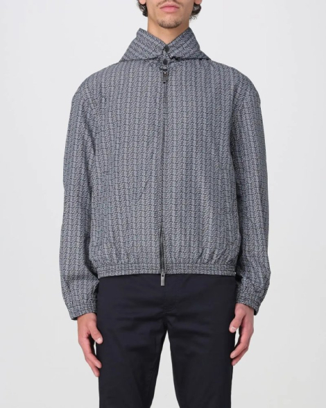 Мужская ветровка Armani Exchange с принтом 1159850424 (Черный/Белый S)