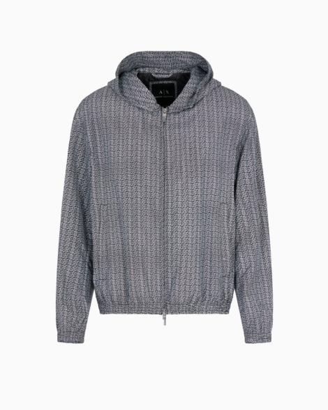 Мужская ветровка Armani Exchange с принтом 1159850424 (Черный/Белый S)