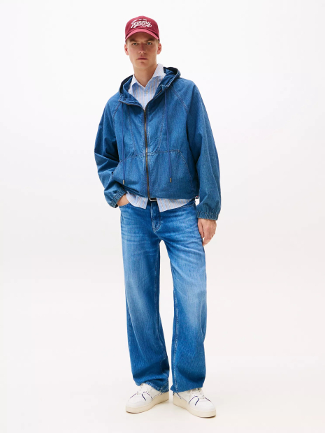 Мужская джинсовая ветровка Tommy Hilfiger с капюшоном 1159851357 (Синий M)