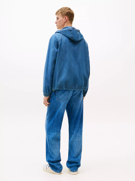 Мужская джинсовая ветровка Tommy Hilfiger с капюшоном 1159851357 (Синий M)