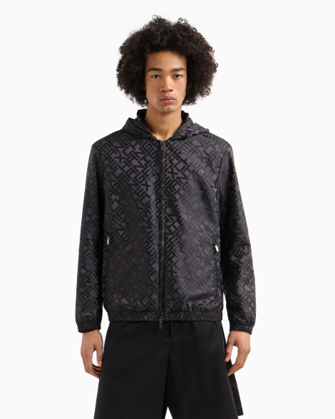 Мужская ветровка Armani Exchange с принтом 1159852022 (Черный/Серый XXL)