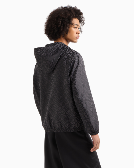 Мужская ветровка Armani Exchange с принтом 1159852022 (Черный/Серый XXL)