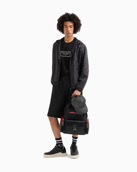 Мужская ветровка Armani Exchange с принтом 1159852022 (Черный/Серый XXL)