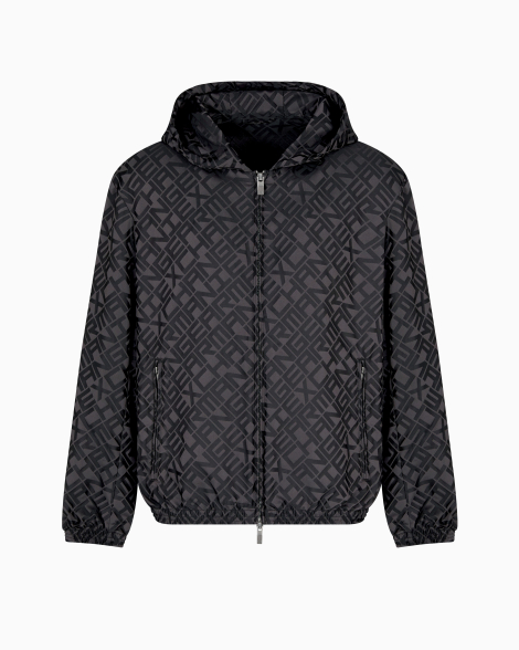 Мужская ветровка Armani Exchange с принтом 1159852022 (Черный/Серый XXL)