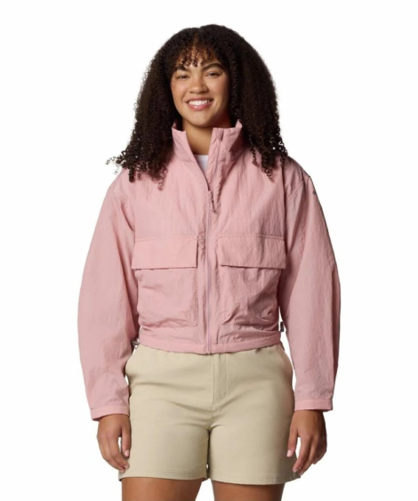 Женская ветровка Columbia на молнии 1159852074 (Розовый 1X)