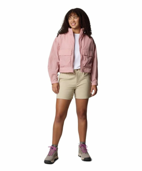 Женская ветровка Columbia на молнии 1159852074 (Розовый 1X)