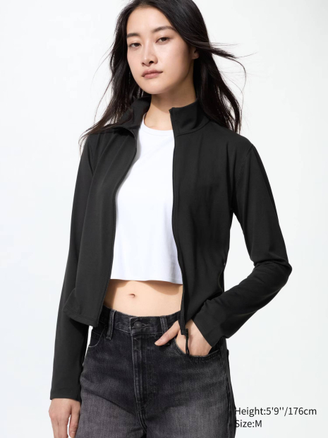 Ультраэластичная толстовка AIRism Uniqlo на молнии 1159852524 (Черный M)