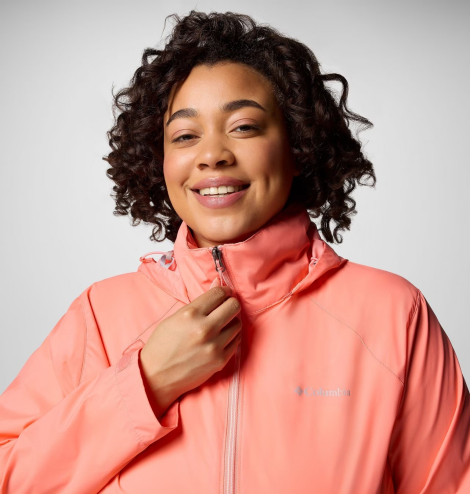 Женская водонепроницаемая ветровка Columbia с капюшоном 1159852906 (Розовый 1X)