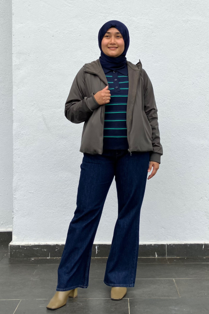 Ветровка с капюшоном Uniqlo с флисовой подкладкой 1159853014 (Зеленый S)