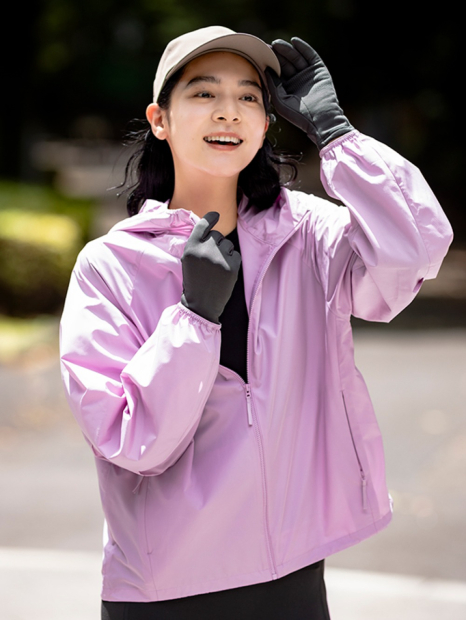 Вітровка жіноча Uniqlo компактна легка куртка з капюшоном 1159853164 (рожевий L)