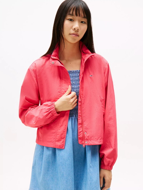 Женская укороченная ветровка Tommy Hilfiger на молнии 1159853712 (Розовый 1X)