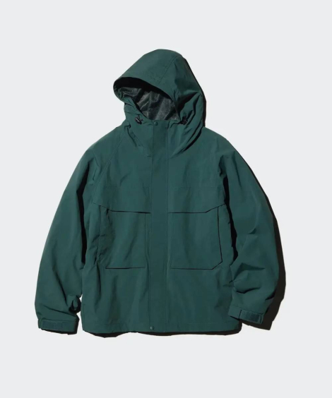 Ветрозащитная парка Uniqlo ветровка с капюшоном 1159854998 (Зеленый S)