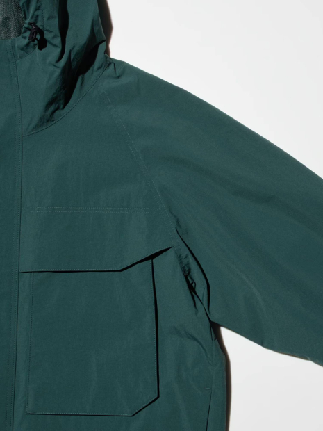 Ветрозащитная парка Uniqlo ветровка с капюшоном 1159854998 (Зеленый S)