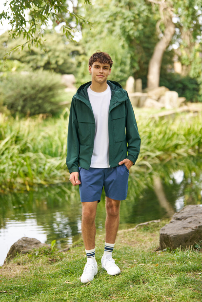 Ветрозащитная парка Uniqlo ветровка с капюшоном 1159854998 (Зеленый S)