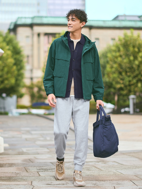 Ветрозащитная парка Uniqlo ветровка с капюшоном 1159854998 (Зеленый S)