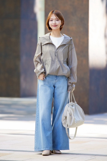 Парка Uniqlo легкая ветровка с капюшоном 1159862340 (Бежевый L)