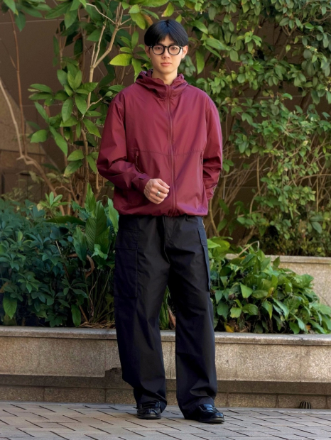 Парку Uniqlo легка ветровка з капюшоном 1159863264 (Бордовий XL)