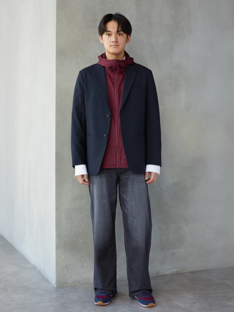 Парку Uniqlo легка ветровка з капюшоном 1159863264 (Бордовий XL)
