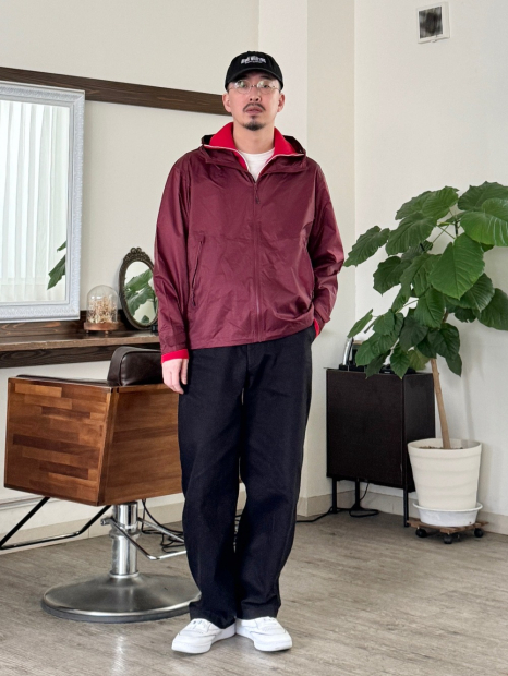 Парку Uniqlo легка ветровка з капюшоном 1159863264 (Бордовий XL)