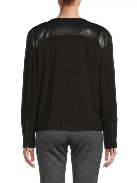 Ветровка Calvin Klein на молнии со вставками из экокожи 1159864817 (Черный XS)