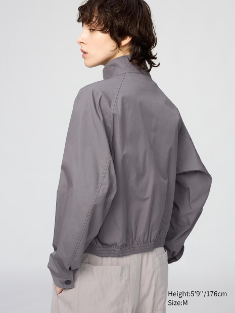Легкая куртка Uniqlo ветровка на молнии 1160535433 (Серый XS)