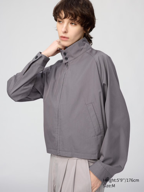 Легкая куртка Uniqlo ветровка на молнии 1160535433 (Серый XS)