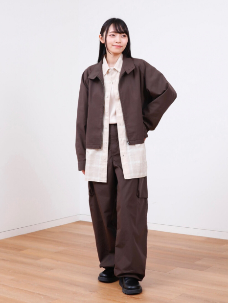Легкая куртка Uniqlo ветровка на молнии 1160637298 (Коричневый XL)