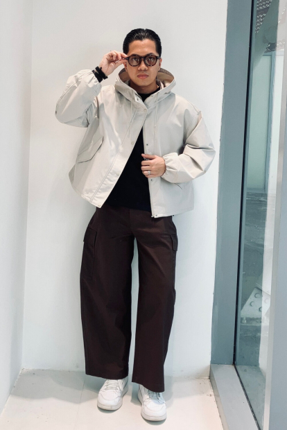 Ветровка с капюшоном Uniqlo 1160840355 (Молочный XXL)