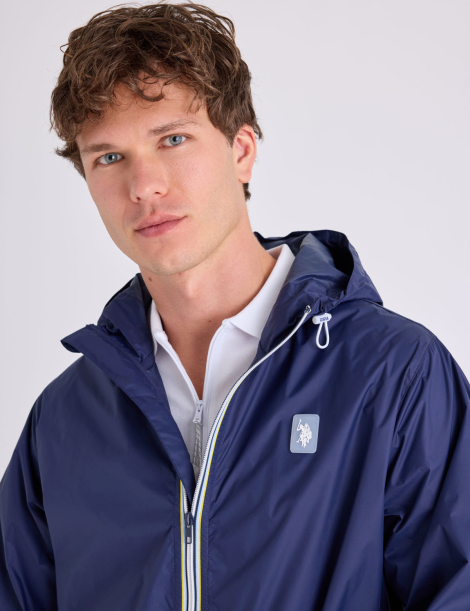 Мужская ветровка U.S. Polo Assn с капюшоном 1160915907 (Синий L)