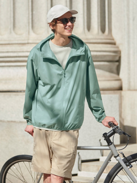 Ветровка с защитой от ультрафиолета Uniqlo легкая куртка UV Protection 1161294360 (Зеленый 3XL)