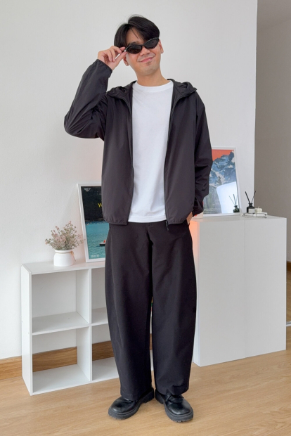 Ветровка с защитой от ультрафиолета Uniqlo легкая куртка UV Protection 1162140815 (Черный M)