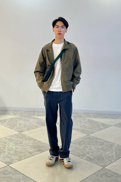 Ветровка Uniqlo на молнии 1162808556 (Зеленый 3XL)