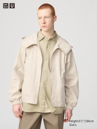 Легкая куртка Uniqlo ветровка с капюшоном 1159839892 (Молочный XXL)