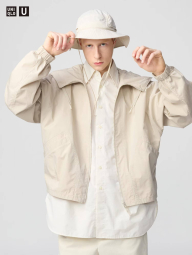 Легкая куртка Uniqlo ветровка с капюшоном 1159839892 (Молочный XXL)