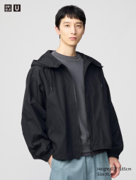 Легкая куртка Uniqlo ветровка с капюшоном 1159839897 (Черный XXL)