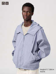 Легкая куртка Uniqlo ветровка с капюшоном 1159843356 (Серый S)