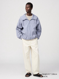 Легкая куртка Uniqlo ветровка с капюшоном 1159843356 (Серый S)