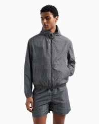 Мужская ветровка Armani Exchange с принтом 1159850424 (Черный/Белый S)