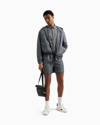 Мужская ветровка Armani Exchange с принтом 1159850424 (Черный/Белый S)