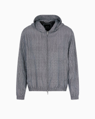 Мужская ветровка Armani Exchange с принтом 1159850424 (Черный/Белый S)