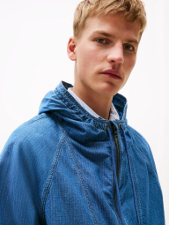 Мужская джинсовая ветровка Tommy Hilfiger с капюшоном 1159851357 (Синий M)