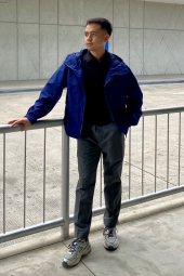 Ветрозащитная парка Uniqlo ветровка с капюшоном 1159852069 (Синий XL)